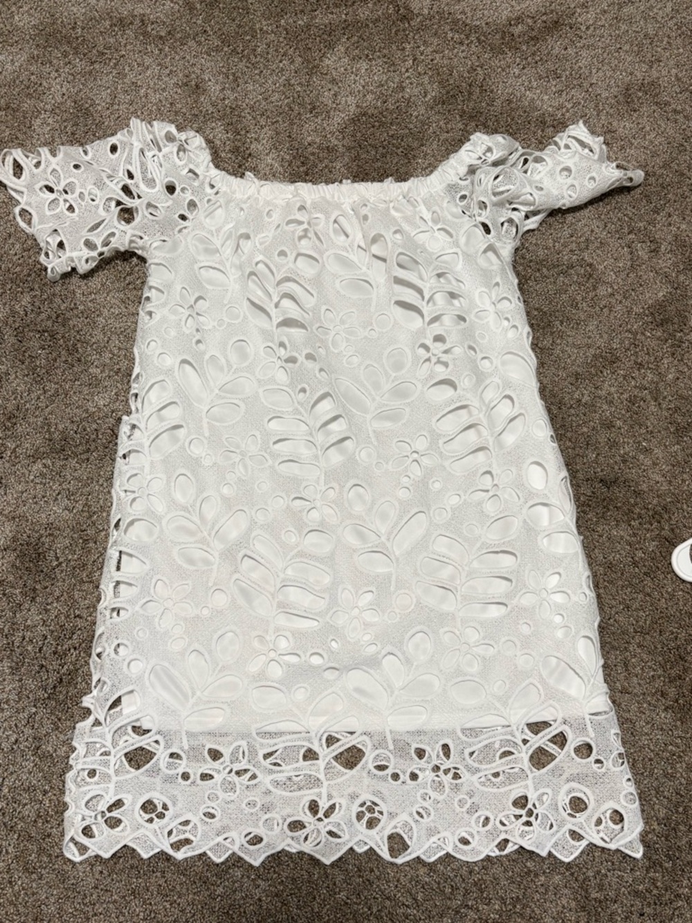 White Lace Off-Shoulder Women’s Dress